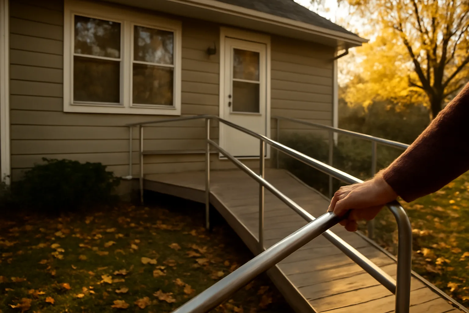 Residential Minnesota home with wheelchair ramp used for group home licensing