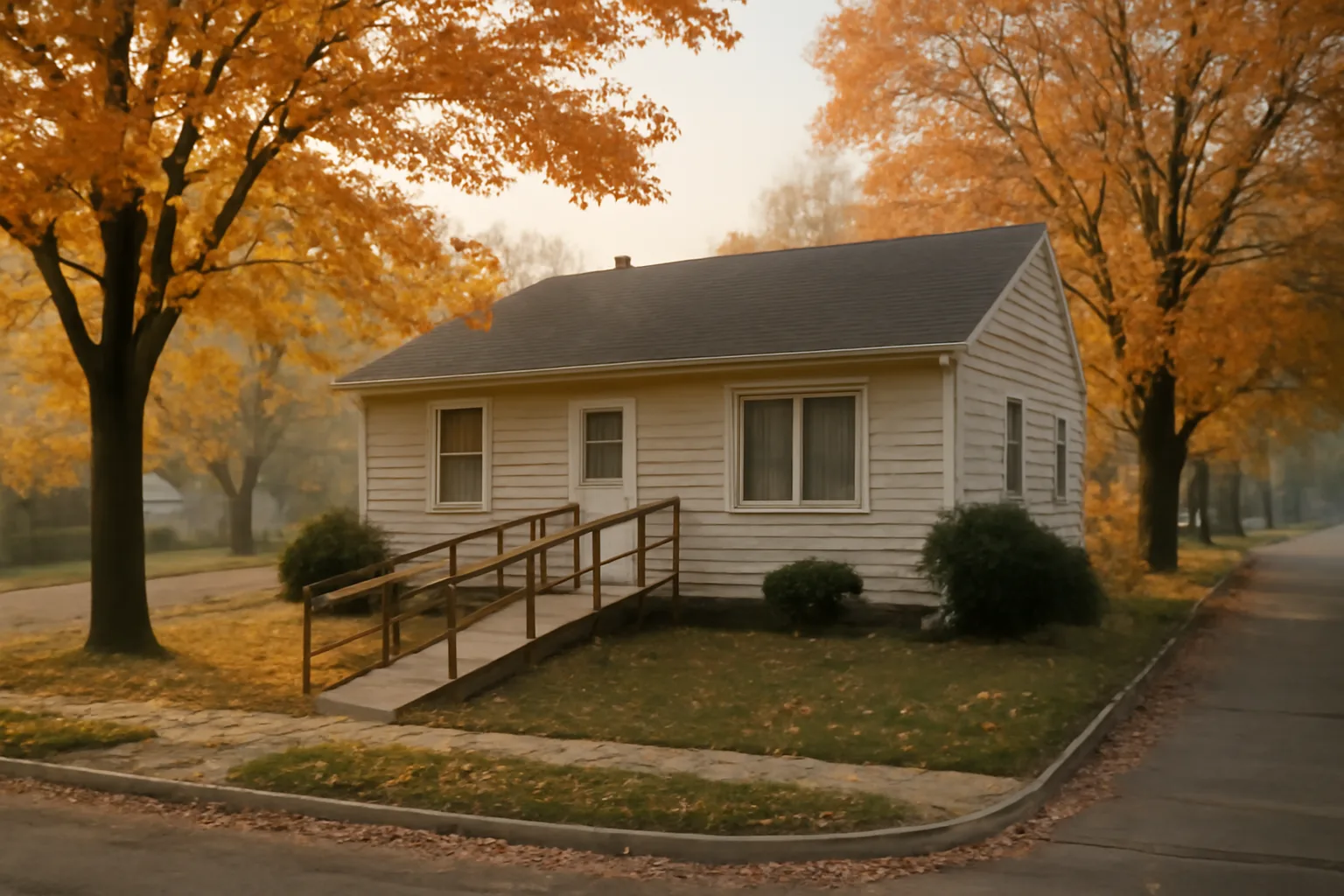 Wisconsin residential home with wheelchair ramp representing group home licensing in the state