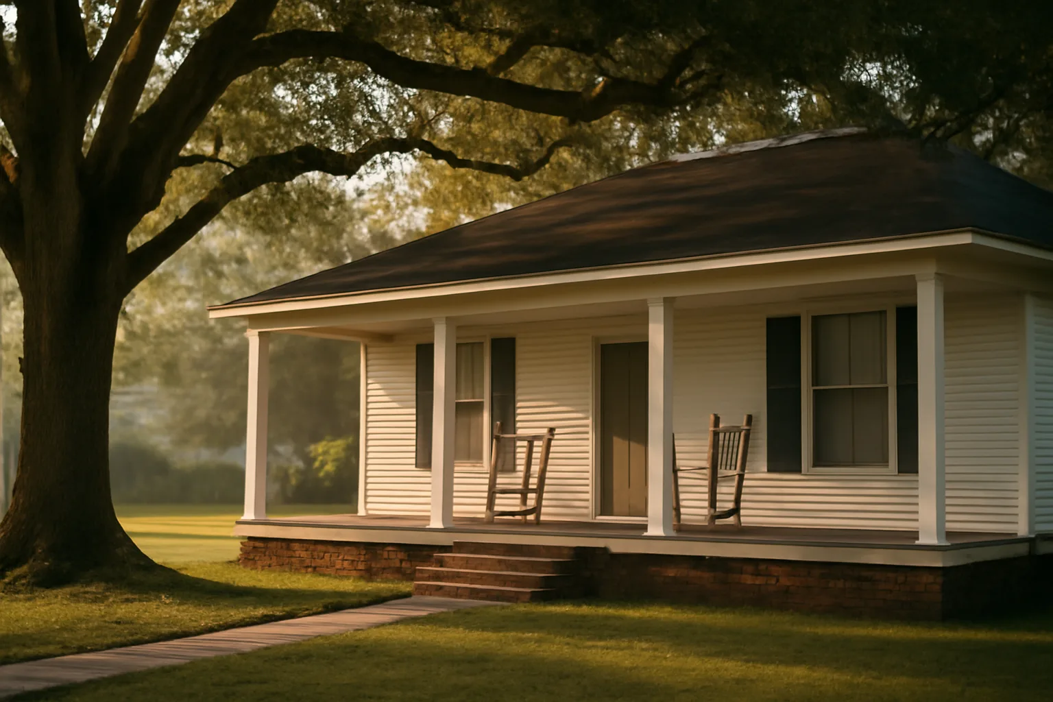 Quiet residential house exterior representing a Louisiana group home startup property