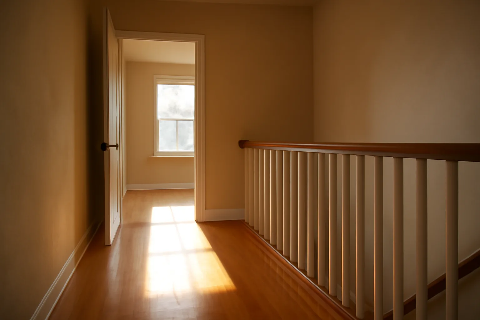 Hallway with handrails in a Virginia group home being prepared for licensing inspection