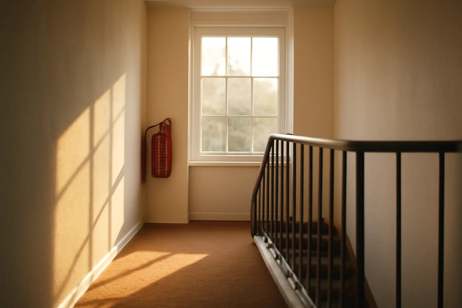 Hallway inside a converted residential house being prepared as a licensed group home