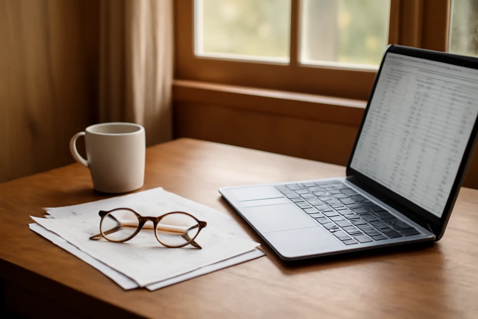 Desk scene representing looking up an assisted living facility license online