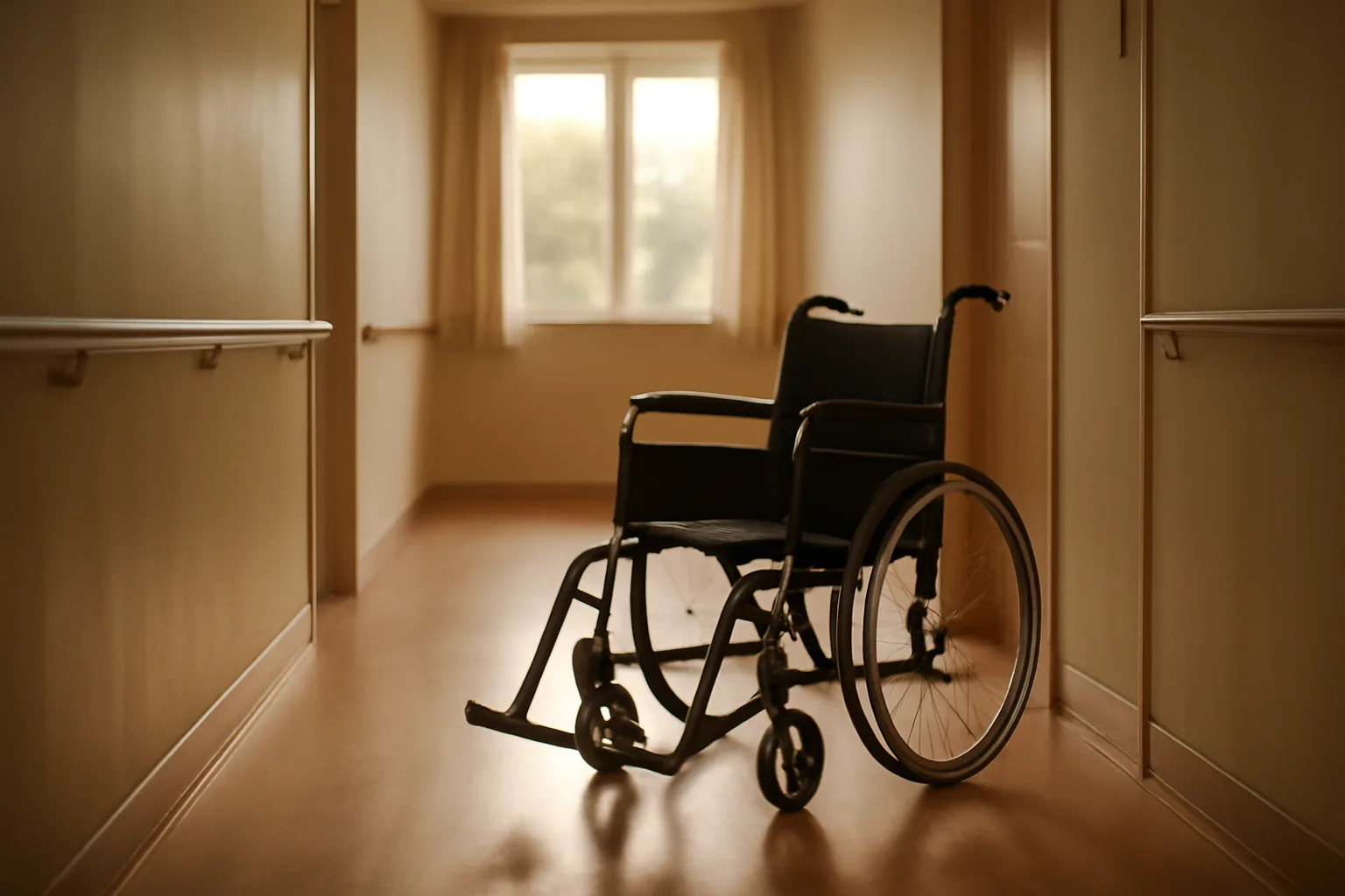 Hallway inside a licensed assisted living residence with afternoon light