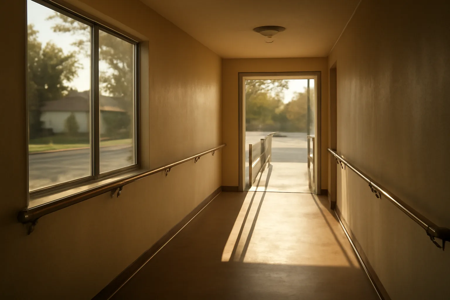 Residential house with wheelchair ramp considered for assisted living conversion